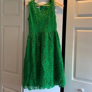 Green lace dress
